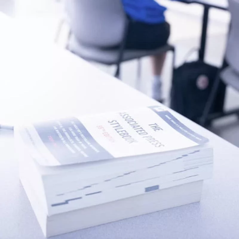 AP Stylebook in a classroom