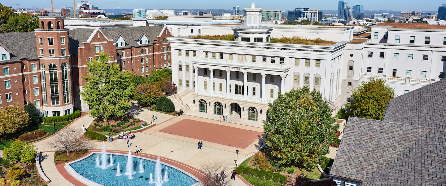 Belmont campus lawn from above