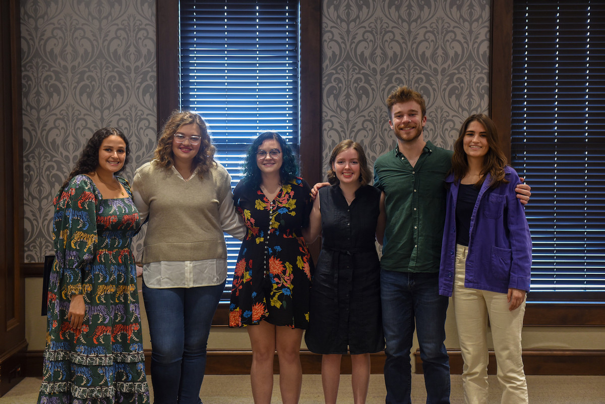 irst and second place winners of the Sandra Hutchins Humanities Symposium Writing Contest