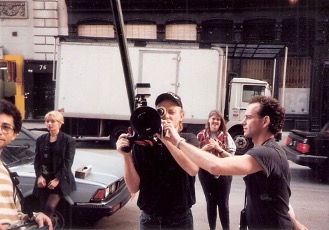 Man directing a camera