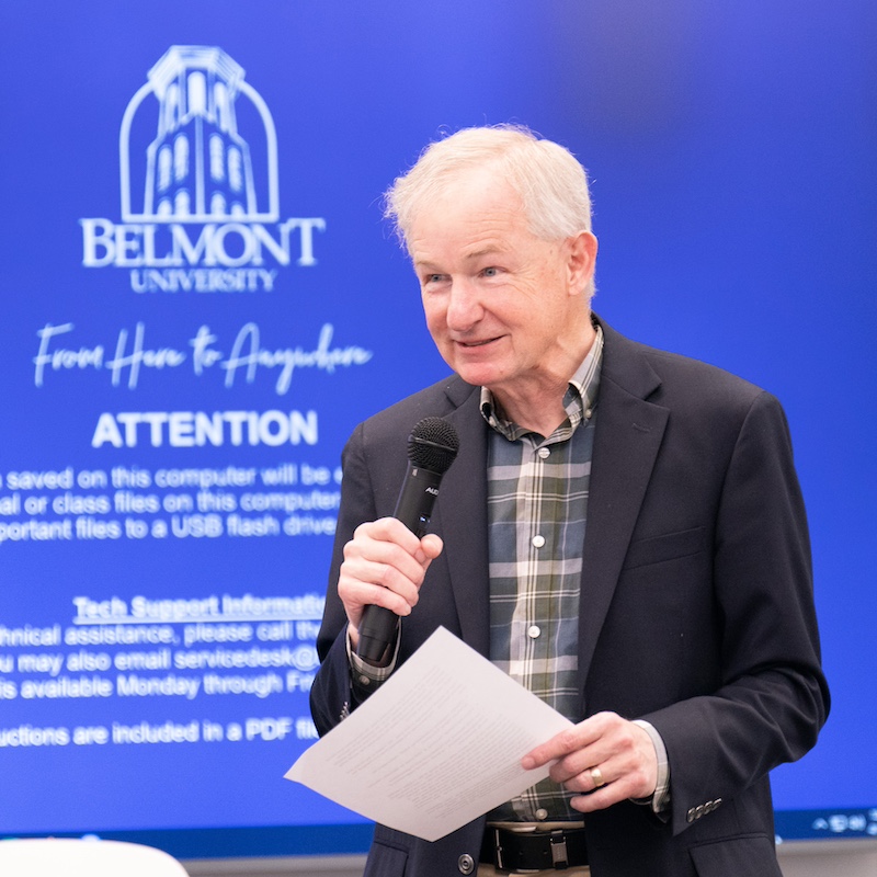 Professor speaking at luncheon